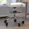Flash Furniture White LeatherSoft Drafting Chair with Skate Wheels GO-2286B-WH-RLB-GG - alternate 4